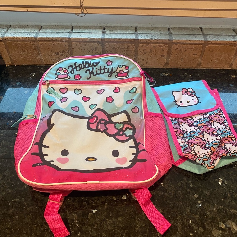 New  Hello Kitty backpack and lunch bag